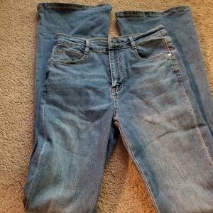 High waisted boot cut jeans